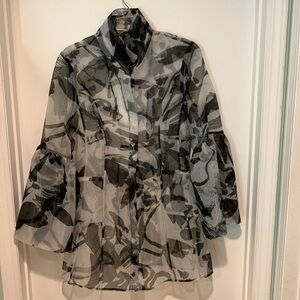 Amazing designer Samuel Dong sheer jacket with bell sleeves. Size XS. NWOT.